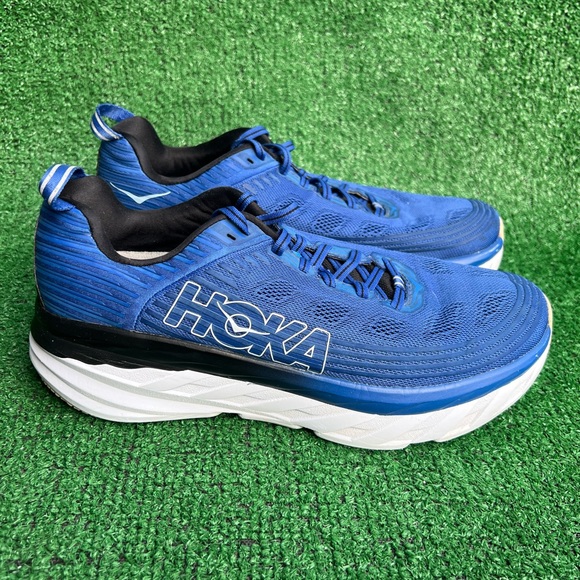 HOKA ONE ONE Blue Bondi 6 Sneakers Shoes Mens Sz 10.5 Running Walking pre-owned - Picture 9 of 16